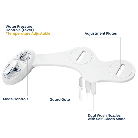 LUXE Bidet NEO 320 - Hot and Cold Water Bidet Attachment, Self-Cleaning, Rear and Feminine Wash White