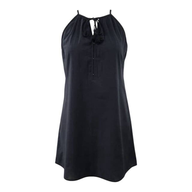 GEORGE G VESTIDO HALTER LINO NEGRO