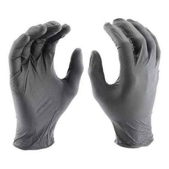 100 Guantes Nitrilo Grado Médico Sin Latex Ni Polvo Negros Color Negro Talla G