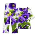 thumbnail image 3 of Joau Casual 2 Piece Outfits for Women Loose Fit Lounge Matching Sets Short Sleeve Top & Wide Leg Pants Workout Tracksuits Set Streetwear, 3 of 3