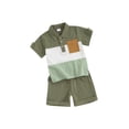 thumbnail image 2 of Musuos Toddler Boys Summer Shorts Sets 12 18 24M 3 4T Short Sleeve Lapel Contrast Color Tops and Solid Color Shorts Sets, 2 of 10