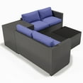 thumbnail image 6 of Ainfox 4 Pcs Outdoor Patio Furniture Set, Sectional Sofa with Steel Frame, Glass Table & Storage Box, Blue, 6 of 6