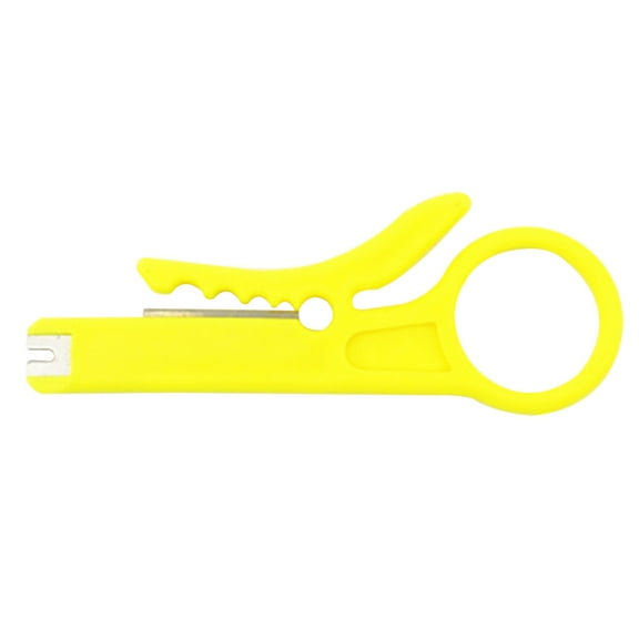 ULTNICE Mini Wire Stripper Crimper Pliers Crimping Tool Cable Stripping Wire Cutter Punch Down Cutter for RJ45 Network Wire Cable (Yellow)