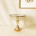 thumbnail image 4 of 8 Inches 20cm Gold Round Mirror Cake Stand Cupcake Stands Metal Pedestal Holder with Pearls, Party Dessert Cheese Display Plate for Wedding Party Birthday Baby Shower Celebration Home Decoration, 4 of 6