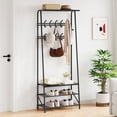thumbnail image 1 of CazToi 4-in-1 Multifunctional Coat Rack Shoe Bench with Storage Hall Tree Entryway Organizer 10 Hooks, 1 of 9