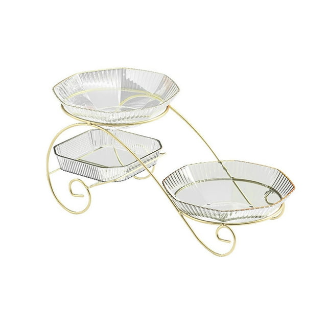 Plato Divisorio de Postre Perfecl Bandeja de Frutas Secas 3 Niveles Blanco