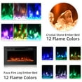 thumbnail image 2 of MELLCOM 70" Fireplace TV Stand, Entertainment Center with 12 Flame Fireplace Insert Heater and 16 Color Led Lights, TV Console for TVs up to 80" for Living Room, White, 2 of 9