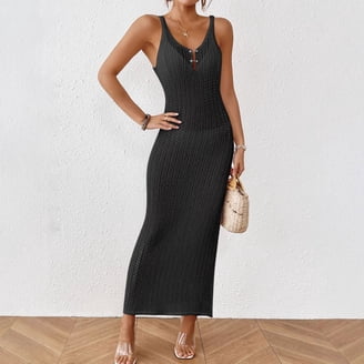 Robe Mini Couverture De Plage Soaked - Manches Courtes, Devant Crocheté, Noir, Taille M (4-6-8)