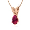 thumbnail image 3 of SuperJeweler 1/2 Carat Pear Shape Ruby Necklace in 14K Rose Gold Over Sterling Silver, 18 inches for Women, 3 of 6