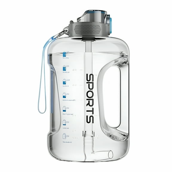 ACDANC Water Jug, Water Bottle with Straw, Large Capacity Lockable Lid Gallon Water Jug, Drinking Cup, for Activity Bike Hiking Camping clear 1700ml