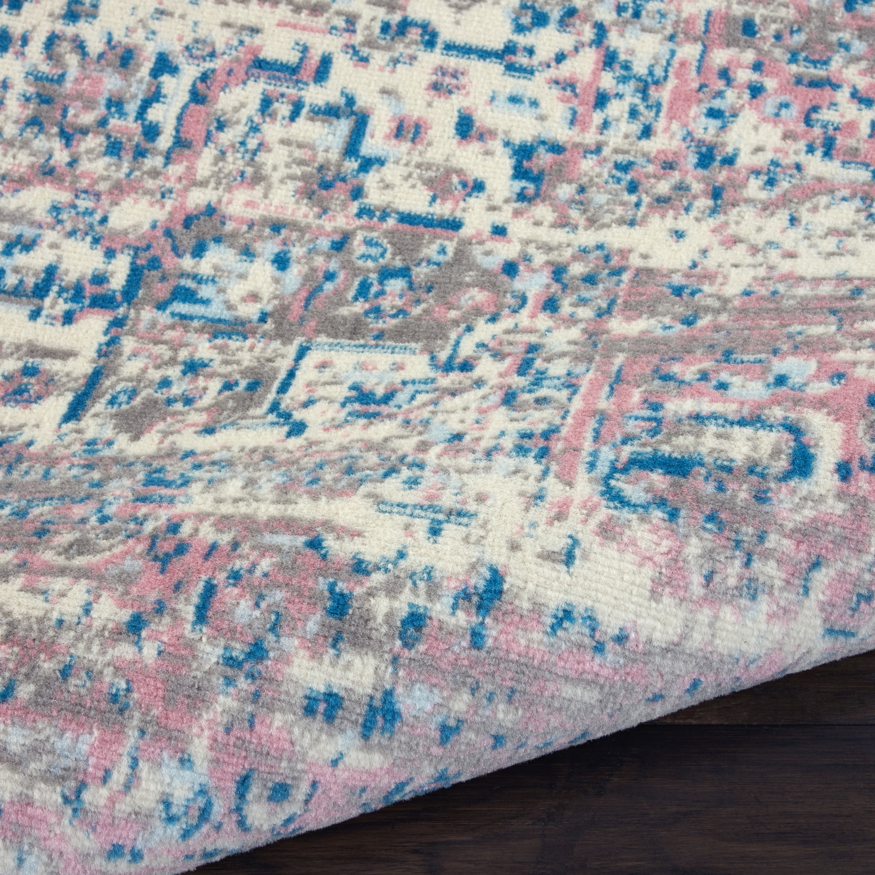 Nourison Grafix Persian Ivory/Pink 2'2" x 12' Area Rug, (2x12)