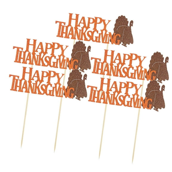 Worgeous 5 Pcs Cakes Cooler Turkey Cake Insert Golden Cake Picks 5pcs