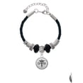 thumbnail image 2 of Delight Jewelry Silvertone Domed Black OTD Godmother Celtic Knot Leather Bead Bracelet, 7"+2" Extender, 2 of 4