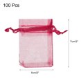 thumbnail image 2 of Uxcell 100pcs Organza Bags 2x3 Inch Drawstring Favor Pouches Sheer Mesh Bag for Gift Jewelry Wedding Party White Wine Red 2 inch x 3 inch, 2 of 7