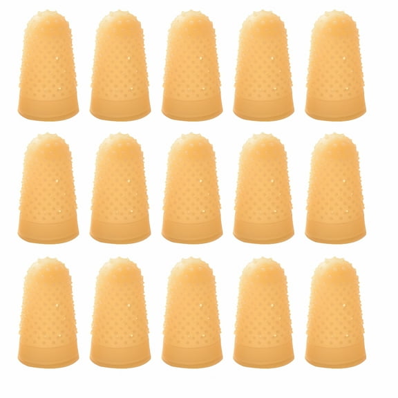GJX 25pcs Rubber Fingers Tip Pads Anti Static Finger Tips Rubber Finger Covers Yellow Counting Cash Sorting Task Finger Protector