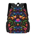 thumbnail image 3 of Balery Mexican Flower Traditional1 Backpack for Men and Women - Durable 600D Oxford Cloth -Large Capacity, Water-Resistant School, Travel, and Hiking Bag, 3 of 9