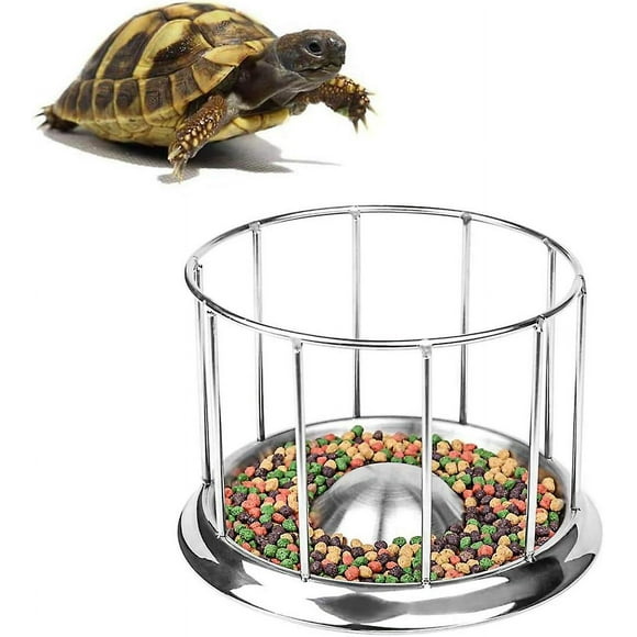 Turtle Feeder19*12.3cm, Turtle Feeder, Stainless Steel Reptile Feeder, Durable Bowl for Food and Water for Reptile Rock for Water TurtleSmall (3.9 * 3