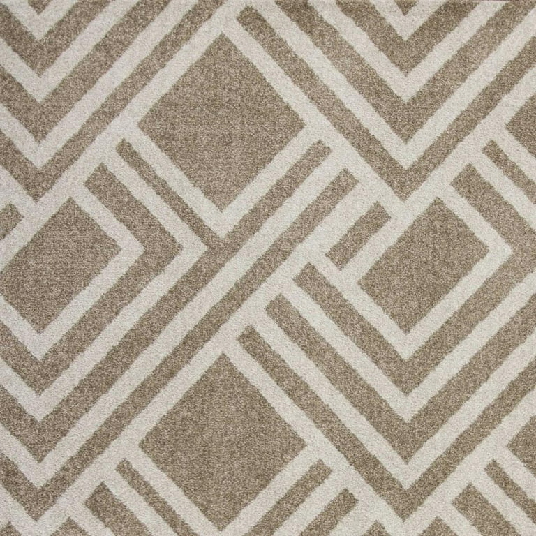 5'X8' Beige Machine Woven Uv Treated Geometric Indoor Outdoor Area Rug 5'X8' Beige Machine Woven Uv Treated Geometric Indoor Outdoor Area Rug