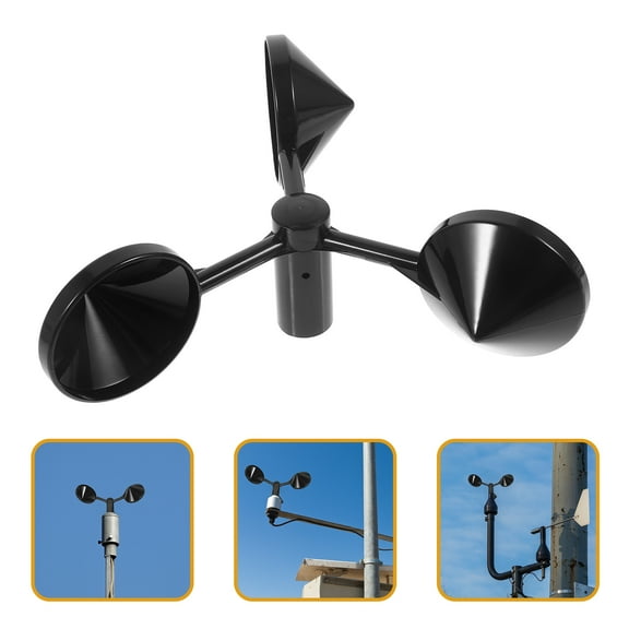 TOYMYTOY Black Anemometer Cup Wind Speed Meter or for Accurate Wind Measurement