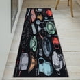thumbnail image 2 of Ottomanson Machine Washable Utensils 2x5 Flatweave Cotton Kitchen Runner Rug, 20" x 59", Black/Multicolor, 2 of 7