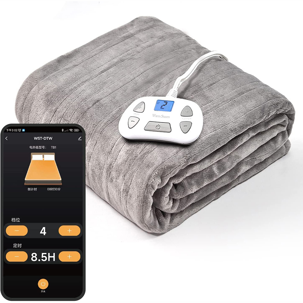 Wifi electric blanket for twins 62"*84", remote control Electric heated blanket app, single