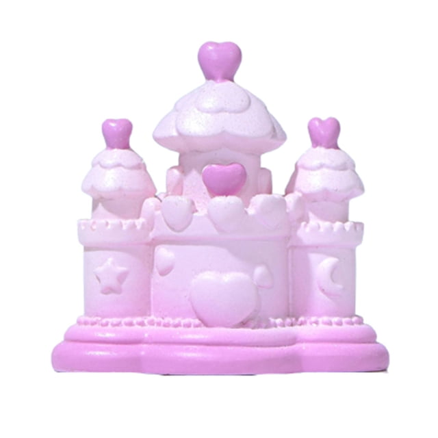 Matsuzay Decoración rosa fantasía cuento de hadas resina artesanía ornamento casa de muñecas paisaje miniatura escritorio torta decoraciones Artesanía pastel castillo
