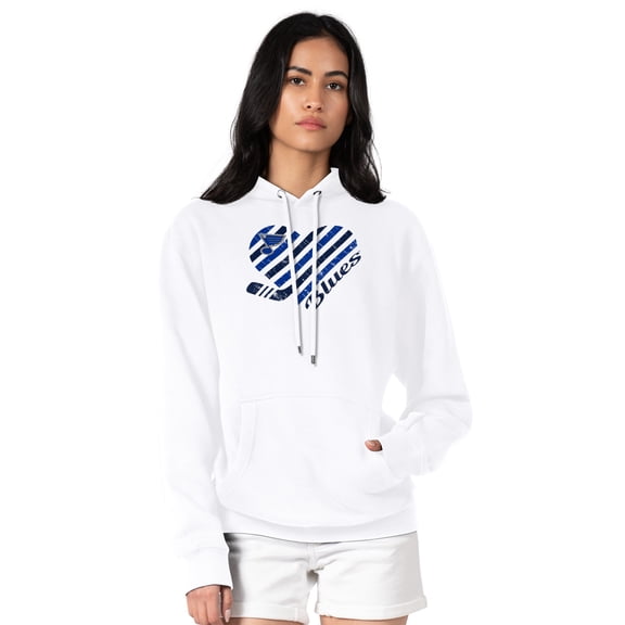 Women's G-III 4Her by Carl Banks  White St. Louis Blues Heart Pullover Hoodie