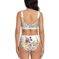 thumbnail image 3 of Kdxio Autumn Garden Print Women's 2 Piece High Waisted Wrap Spaghetti Strap Summer Swimsuit Bikini Set-Large, 3 of 7