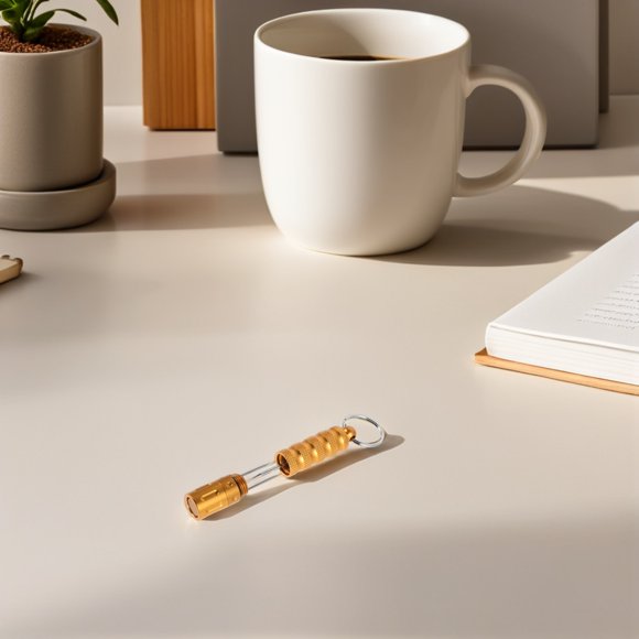 FOMIYES Cigar Punch Tool Dorado Con Llavero Ideal Para Hogar Y Uso Portátil Con
