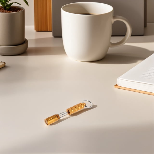 FOMIYES Cigar Punch Tool Dorado Con Llavero Ideal Para Hogar Y Uso Portátil Con