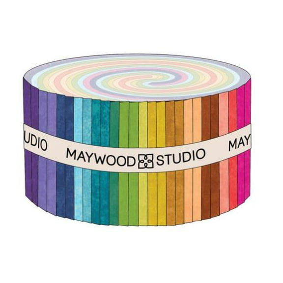 Jelly Roll - Shadow Play Spectrum Maywood Studio Blenders 2.5" Fabric Strips Roll-Ups Fabric Bundle Quilter's Cotton Precuts (ST-MASSHP-SPCT) M410.19
