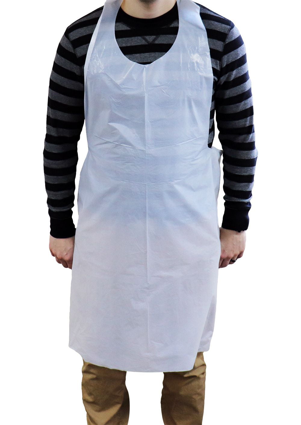 Shield Safety 28" x 46" White Disposable 2 Mil Apron w/Long Ties 4000 Pieces 