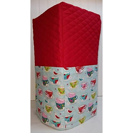 - Quilted Birds & Teacups Coffee Maker Cover (Red)