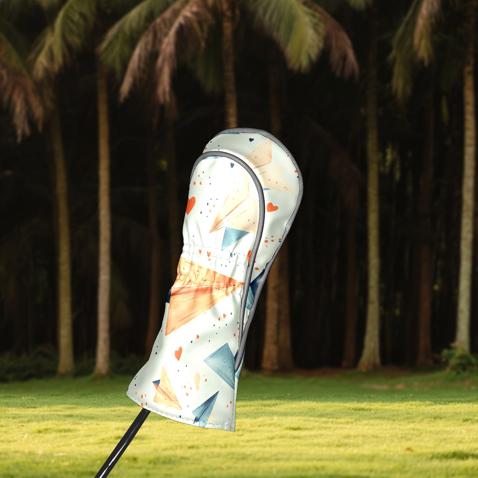 Golf Club Covers PU Leather Waterproof Head Covers for Fairway Woods Hybrids Paper Airplane Unisex Fits Most Brands