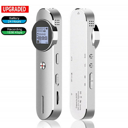 Upgraded Digital Voice Recorder Stereo Audio Recording Device with Dual Microphone, Supports TF Card