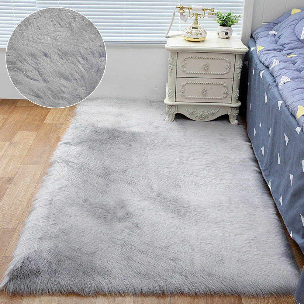 Sheepskin Rug Soft Warm 70*100/150cm Chair Sofa Bedroom Floor Carpet White  J W 