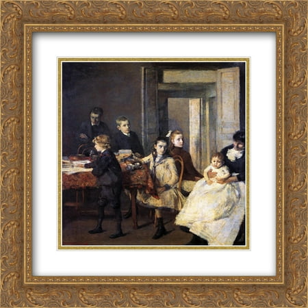 Theo van Rysselberghe 2x Matted 20x20 Gold Ornate Framed Art Print 'The Children of Francois van Rysselberghe'