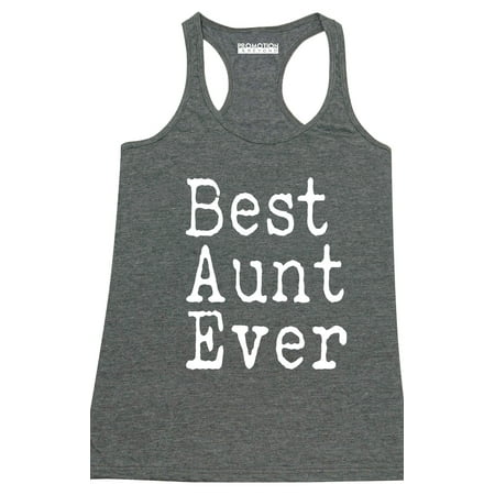 P&B Best Aunt Ever Women's Tank Top, Heather Charcoal, (Best Women's Tank Tops)