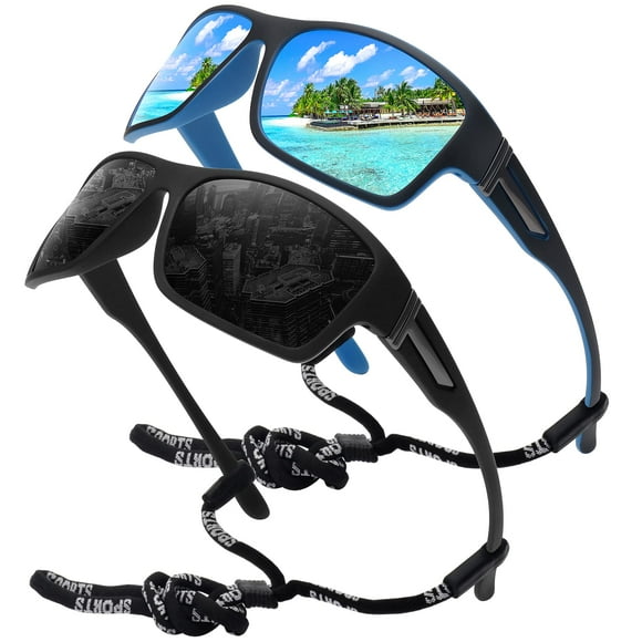 Gafas de sol deportivas STORYCOAST polarizadas irrompibles, paquete de 2