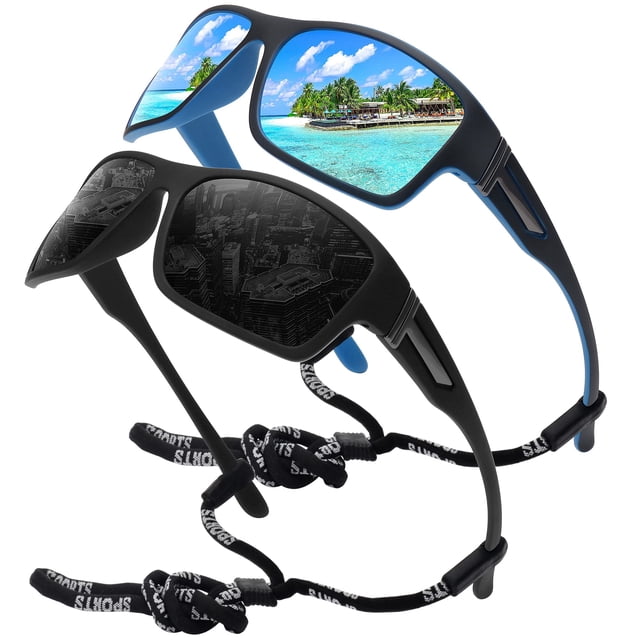 Gafas de sol deportivas STORYCOAST polarizadas irrompibles, paquete de 2