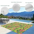 thumbnail image 4 of Fsddascl Green Tropical Leaves Outdoor Rug for Patio/Deck/Porch, Non-Slip Large Area Rug 4 x 6 Ft, Summer Palm Botanical Pink Indoor Outdoor Rugs Washable Area Rugs, Reversible Camping Rug Carpet, 4 of 5
