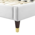 thumbnail image 5 of Modway Adelaide Performance Velvet Queen Platform Bed in White, 5 of 10