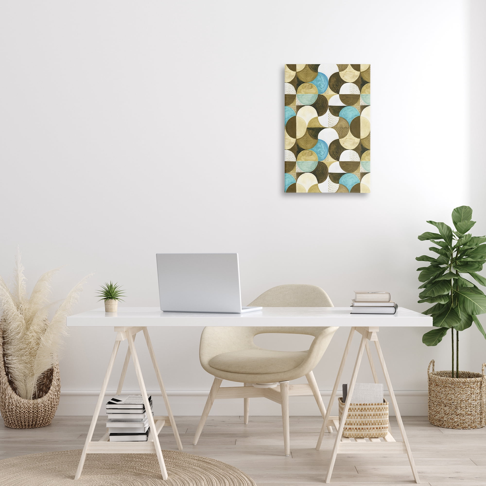 Stupell Industries Boho Circular Pattern Abstract Painting Gallery Wrapped Canvas Art Print Wall Art, 16 x 24