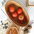 thumbnail image 2 of Rattan Bread & Fruit Basket - Small Oval Woven Serving Basket, 100% Natural & Handmade, 2 of 7
