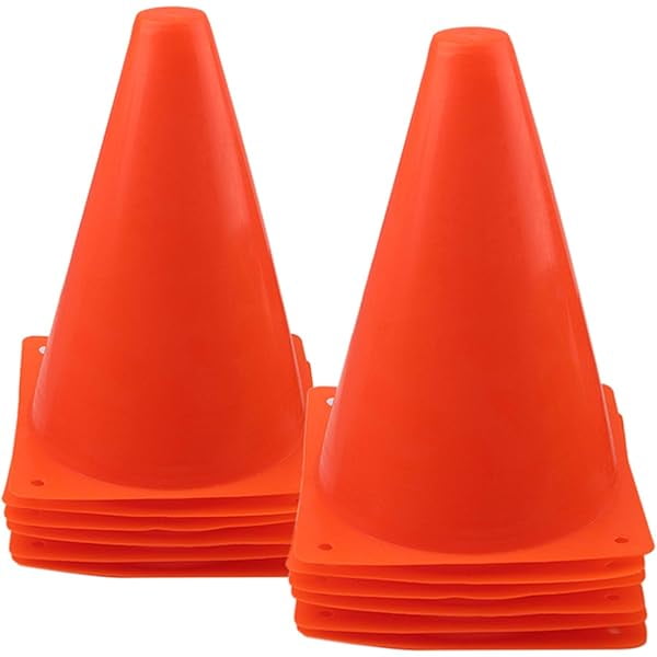 Pack de 12 Conos de Agilidad Deportiva de 7 Pulgadas, Material Flexible y Resistente para Fútbol, Patinaje y Entrenamiento en Cualquier Superficie