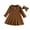 Brown, variant on Odeerbi Kids Girls Rib Knit A-Line Dress Spring Cute Cotton Dresses Round Neck Button Solid Color Comfortable Casual Long Sleeve Dress Kids Girls Clothes