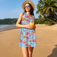 thumbnail image 3 of Kdxio Flamingo Pattern Summer Dresses for Women Beac Sleeveless Vintage Floral Flowy Pocket Tshirt Tank Sundresses, 3 of 7