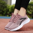 thumbnail image 5 of Women's Textured Sneakers,Breathable Running Shoes,Women's Slip Resistant Shoes,Stripe Design,Pink, 5 of 6