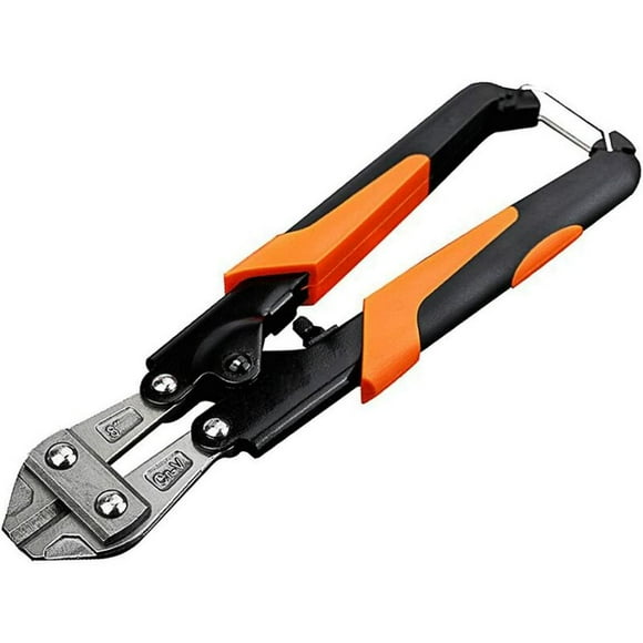 Compact Chrome Vanadium Steel Bolt Cutters with Reinforced Rubber Jaws 200mm 8 inch