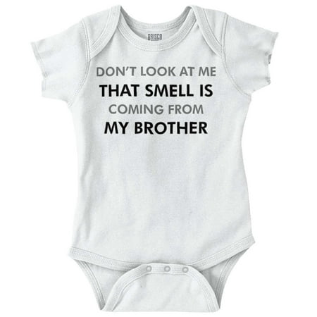 

Brother Newborn Romper Bodysuit For Babies Smell Is Coming From Cute Big Little Boy Gift Idea